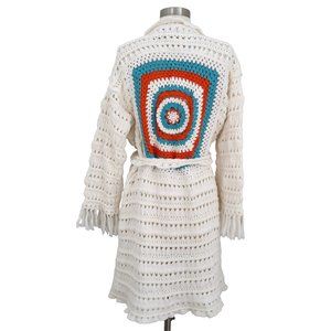 MAISON FLANEUR Crochet long cardigan sweater IT 42